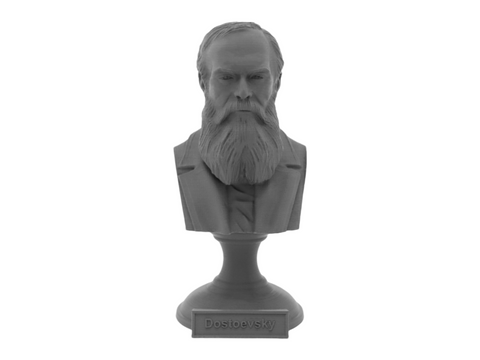 Fyodor Dostoevsky, 5-inch Bust on Pedestal, Gray