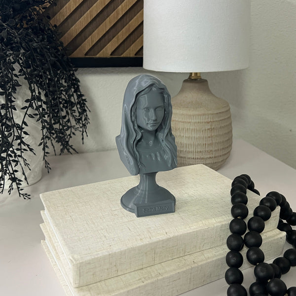 Saint Mary, Mother of God and Queen of Heaven Sculpture Bust on Pedestal