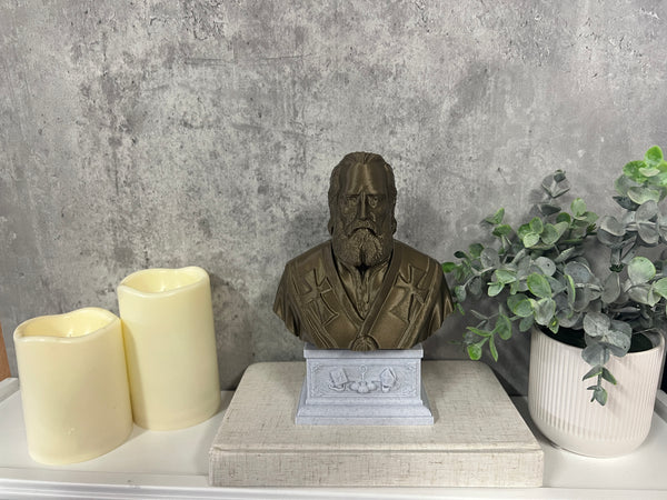 Saint Nicholas of Myra, Patron Saint of Children and Charity Sculpture Bust on Box Plinth