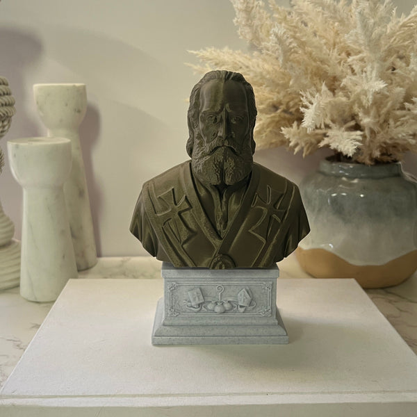 Saint Nicholas of Myra, Patron Saint of Children and Charity Sculpture Bust on Box Plinth