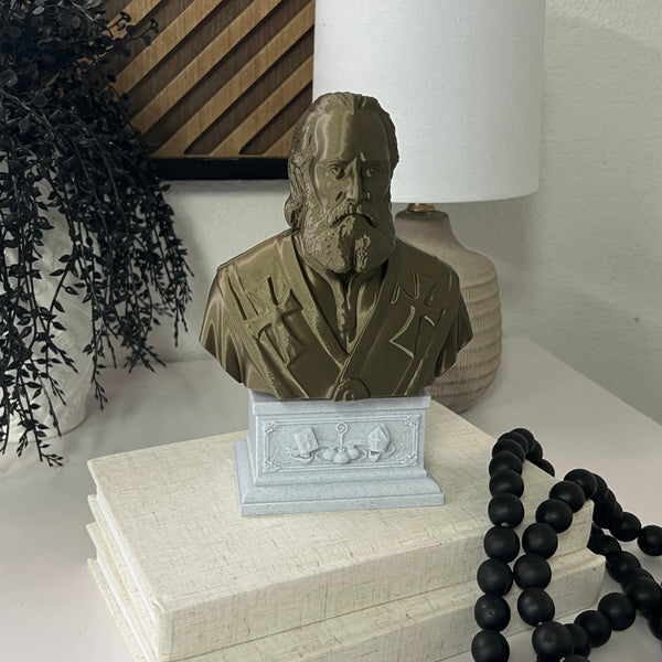 Saint Nicholas of Myra, Patron Saint of Children and Charity Sculpture Bust on Box Plinth