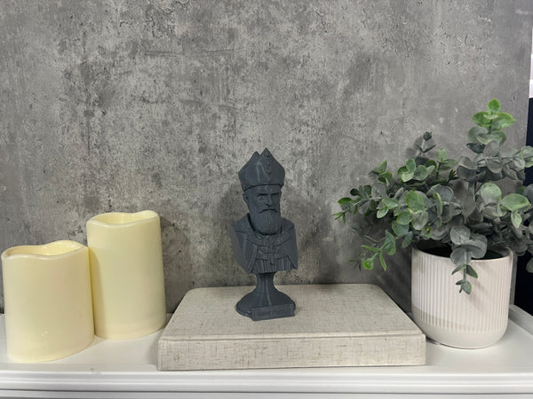 Saint Patrick, Patron of Ireland Sculpture Bust on Pedestal