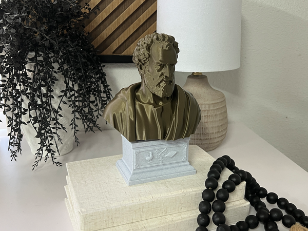 Saint Peter, Patron Saint of Fishermen and the Papacy, Sculpture Bust on Box Plinth