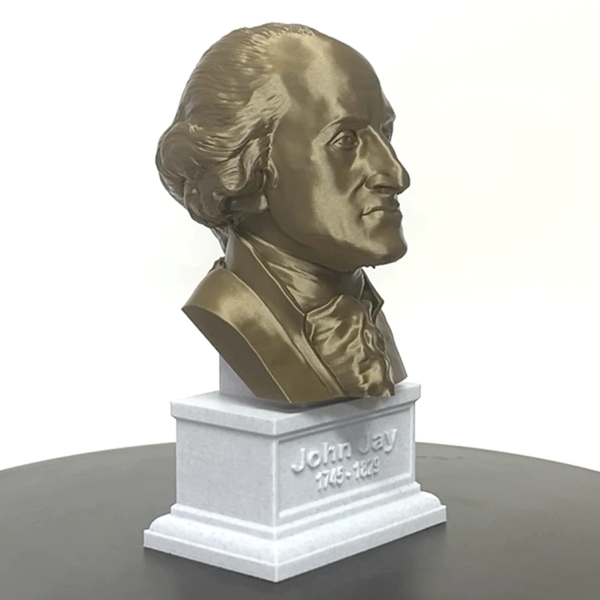 John Jay USA Founding Father And Chief Supreme Justice Sculpture Bust on Box Plinth