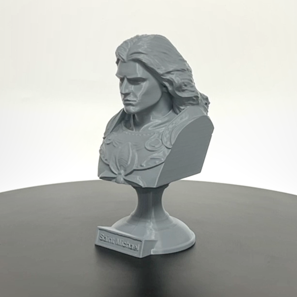 Saint Michael the Archangel, Defender of Heaven and Leader of God’s Armies Sculpture Bust on Pedestal