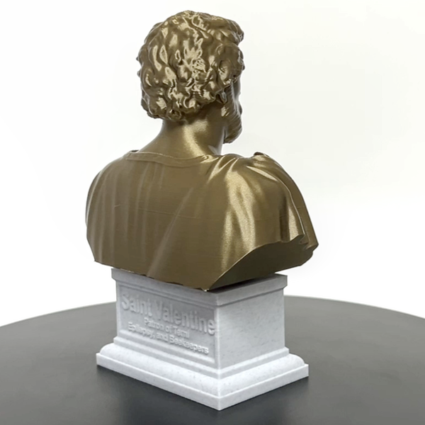 Saint Valentine, Patron of Love and Devotion, Revered Christian Martyr Sculpture Bust on Box Plinth