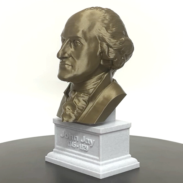 John Jay USA Founding Father And Chief Supreme Justice Sculpture Bust on Box Plinth