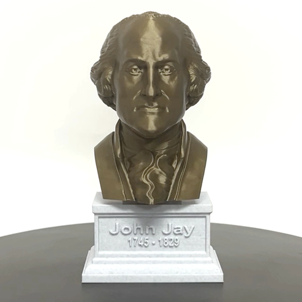 John Jay USA Founding Father And Chief Supreme Justice Sculpture Bust on Box Plinth