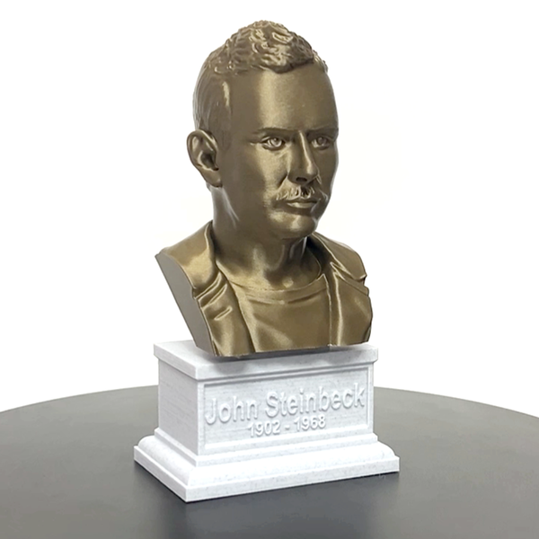 John Steinbeck, Famous American Author, Sculpture Bust on Box Plinth