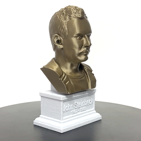 John Steinbeck, Famous American Author, Sculpture Bust on Box Plinth