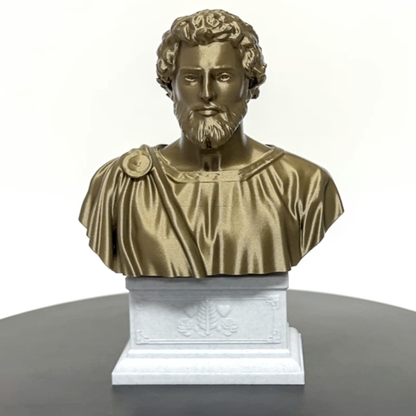 Saint Valentine, Patron of Love and Devotion, Revered Christian Martyr Sculpture Bust on Box Plinth