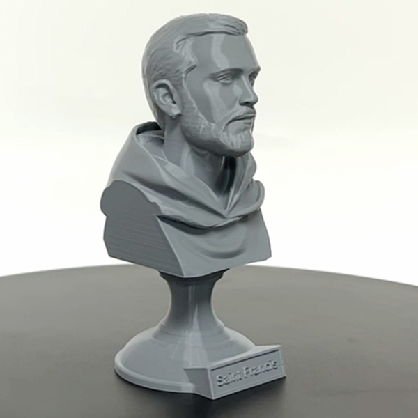Saint Francis of Assisi, Patron Saint of Animals, Ecology, and Italy Classical Sculpture on Pedestal