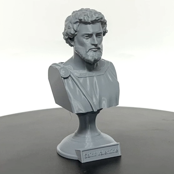 Saint Valentine, Patron of Love and Devotion, Revered Christian Martyr Sculpture Bust on Pedestal