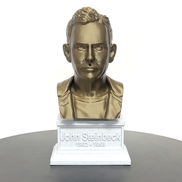 John Steinbeck, Famous American Author, Sculpture Bust on Box Plinth