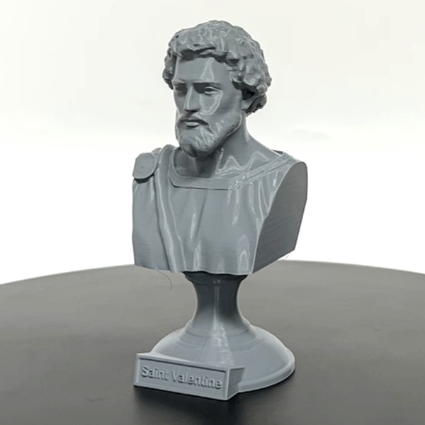 Saint Valentine, Patron of Love and Devotion, Revered Christian Martyr Sculpture Bust on Pedestal