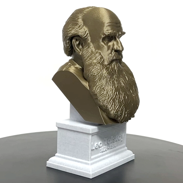 Leo Tolstoy, Famous Russian Writer, Sculpture Bust on Box Plinth