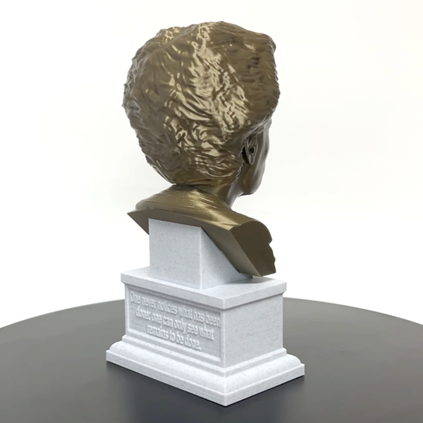 Marie Curie Polish Chemist, Nobel Prize Winner, and Researcher of Radioactivity Sculpture Bust on Box Plinth