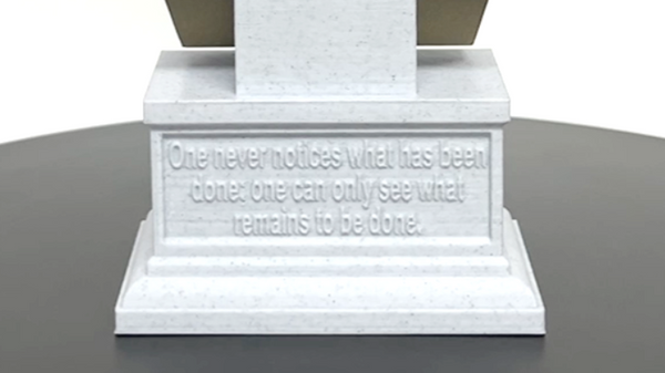 Marie Curie Polish Chemist, Nobel Prize Winner, and Researcher of Radioactivity Sculpture Bust on Box Plinth