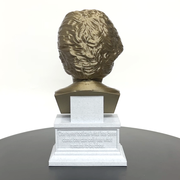 Marie Curie Polish Chemist, Nobel Prize Winner, and Researcher of Radioactivity Sculpture Bust on Box Plinth