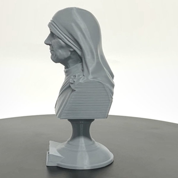 Saint Teresa of Calcutta (Mother Teresa), Devoted Servant of the Poor and Founder of the Missionaries of Charity Sculpture Bust on Pedestal