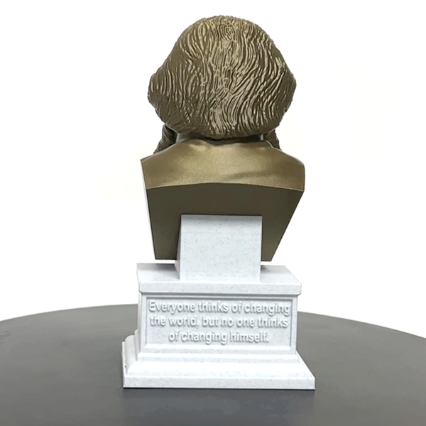 Leo Tolstoy, Famous Russian Writer, Sculpture Bust on Box Plinth
