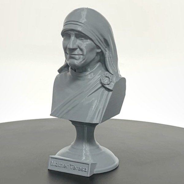 Saint Teresa of Calcutta (Mother Teresa), Devoted Servant of the Poor and Founder of the Missionaries of Charity Sculpture Bust on Pedestal