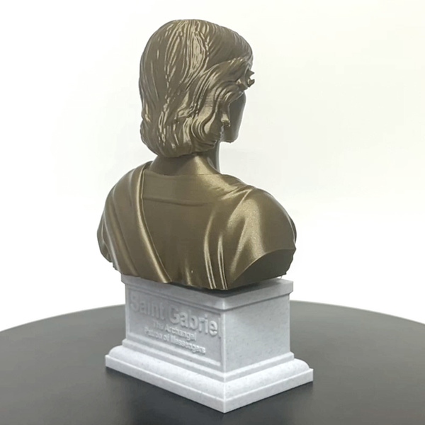 Saint Gabriel the Archangel, Heavenly Messenger and Patron of Communication, Sculpture Bust on Box Plinth