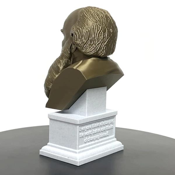 Leo Tolstoy, Famous Russian Writer, Sculpture Bust on Box Plinth