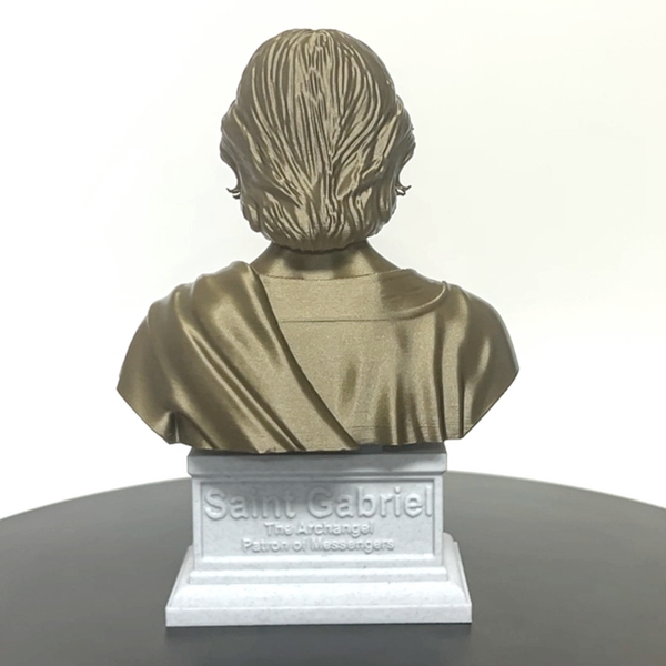 Saint Gabriel the Archangel, Heavenly Messenger and Patron of Communication, Sculpture Bust on Box Plinth