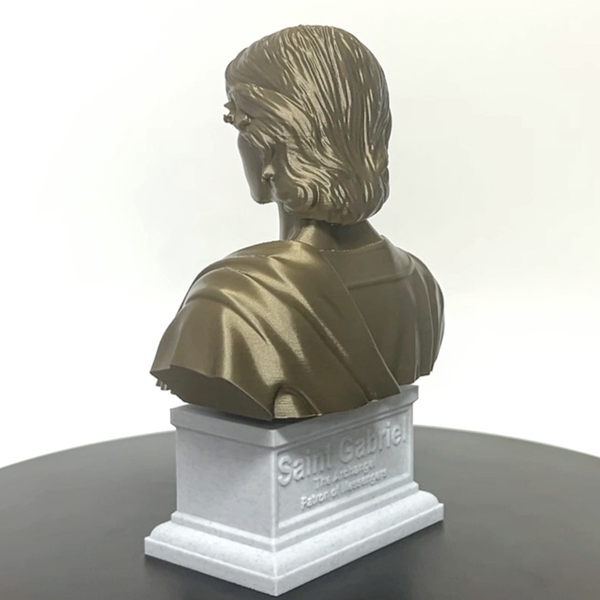 Saint Gabriel the Archangel, Heavenly Messenger and Patron of Communication, Sculpture Bust on Box Plinth