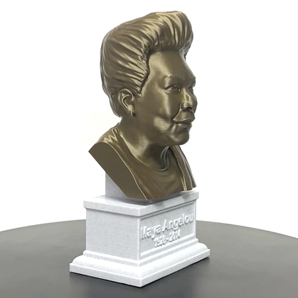Maya Angelou, American Poet, Singer, Memoirist, and Civil Rights Activist, Sculpture Bust on Box Plinth