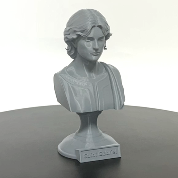 Saint Gabriel the Archangel, Heavenly Messenger and Patron of Communication, Sculpture Bust on Pedestal