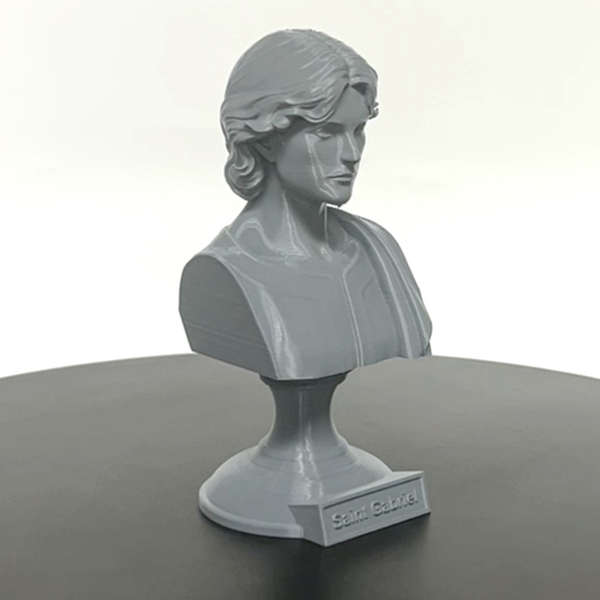 Saint Gabriel the Archangel, Heavenly Messenger and Patron of Communication, Sculpture Bust on Pedestal