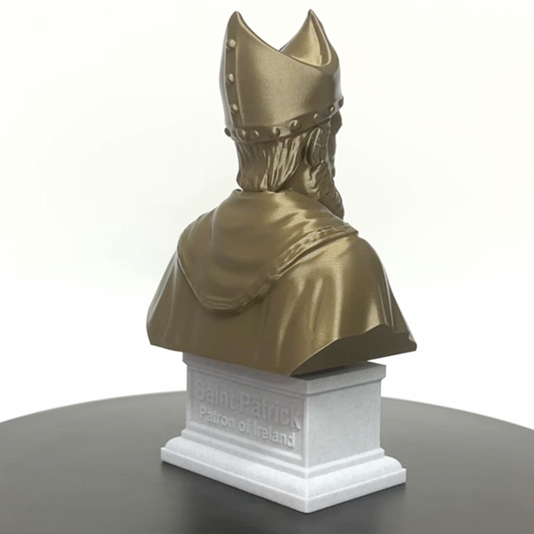 Saint Patrick, Patron of Ireland Sculpture Bust on Box Plinth