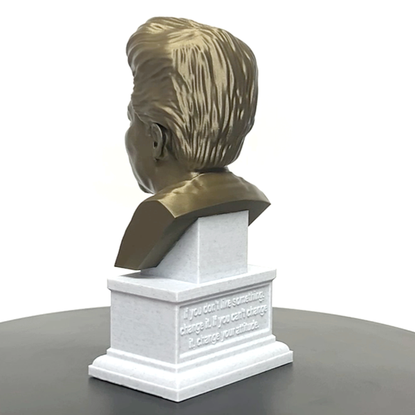 Maya Angelou, American Poet, Singer, Memoirist, and Civil Rights Activist, Sculpture Bust on Box Plinth