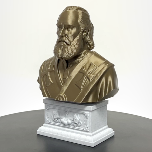 Saint Nicholas of Myra, Patron Saint of Children and Charity Sculpture Bust on Box Plinth