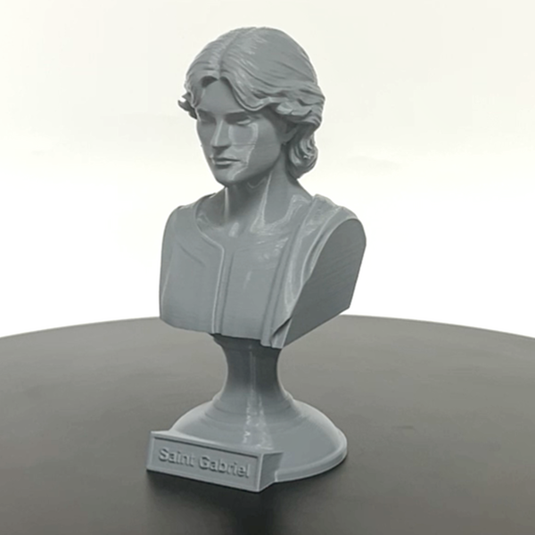 Saint Gabriel the Archangel, Heavenly Messenger and Patron of Communication, Sculpture Bust on Pedestal