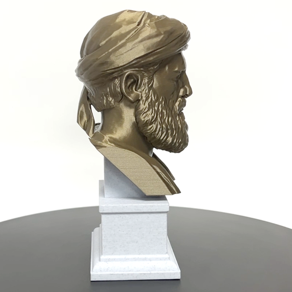 Pythagoras Famous Greek Mathematician and Philosopher Sculpture Bust on Box Plinth