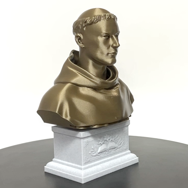 Saint Anthony of Padua, Beloved Franciscan Saint and Patron of Lost Things, Sculpture Bust on Box Plinth