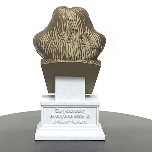 Oscar Wilde, Irish Poet and Playwright, Sculpture Bust on Box Plinth