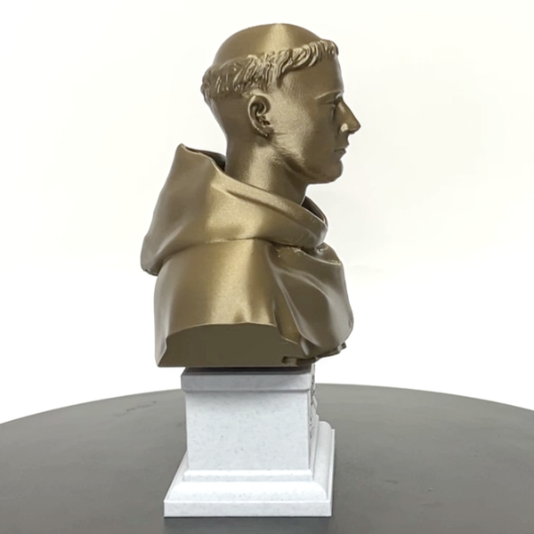 Saint Anthony of Padua, Beloved Franciscan Saint and Patron of Lost Things, Sculpture Bust on Box Plinth