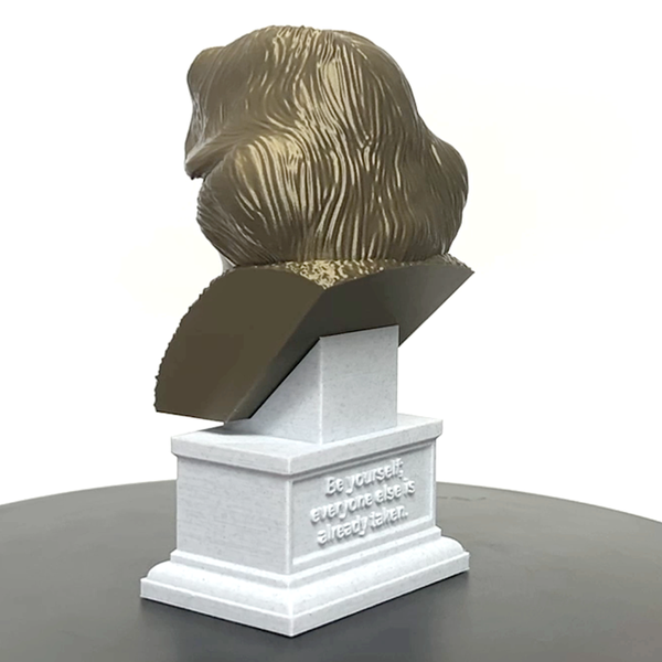 Oscar Wilde, Irish Poet and Playwright, Sculpture Bust on Box Plinth