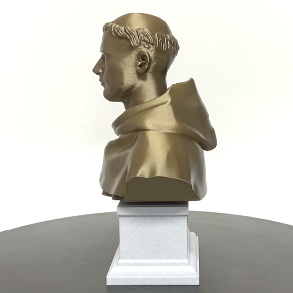 Saint Anthony of Padua, Beloved Franciscan Saint and Patron of Lost Things, Sculpture Bust on Box Plinth