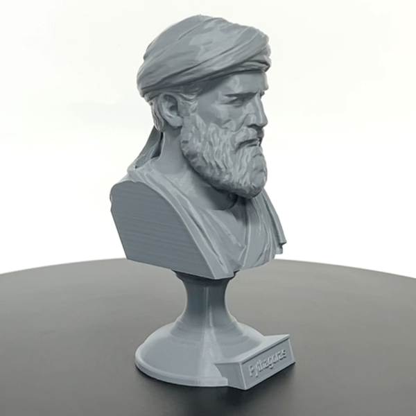 Pythagoras Greek Mathematician & Philosopher Bust – Classical Sculpture on Pedestal