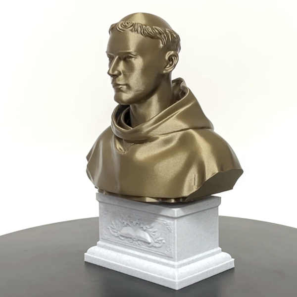 Saint Anthony of Padua, Beloved Franciscan Saint and Patron of Lost Things, Sculpture Bust on Box Plinth