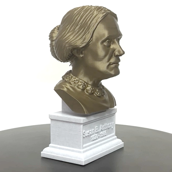 Susan B Anthony American Social Reformer and Women's Rights Activist Sculpture Bust on Box Plinth