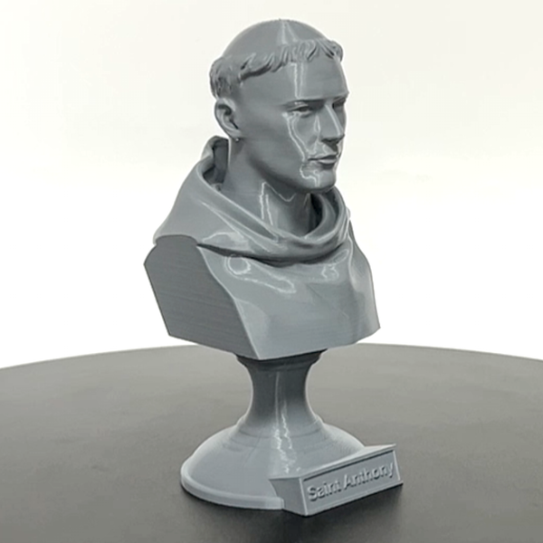 Saint Anthony of Padua, Beloved Franciscan Saint and Patron of Lost Things, Sculpture Bust on Pedestal