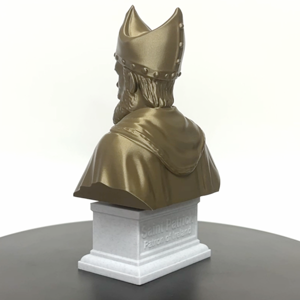 Saint Patrick, Patron of Ireland Sculpture Bust on Box Plinth