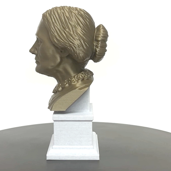 Susan B Anthony American Social Reformer and Women's Rights Activist Sculpture Bust on Box Plinth