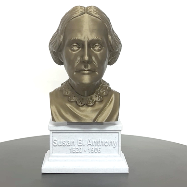 Susan B Anthony American Social Reformer and Women's Rights Activist Sculpture Bust on Box Plinth